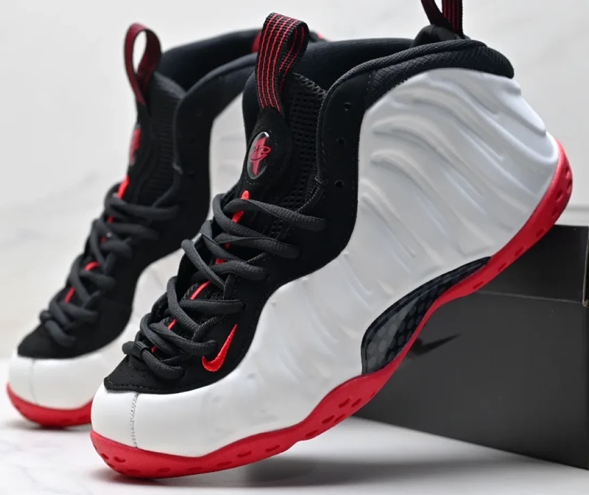 Air Foamposite One Red White Black Shoes Sneakers – nk0004546 by Air Jordan