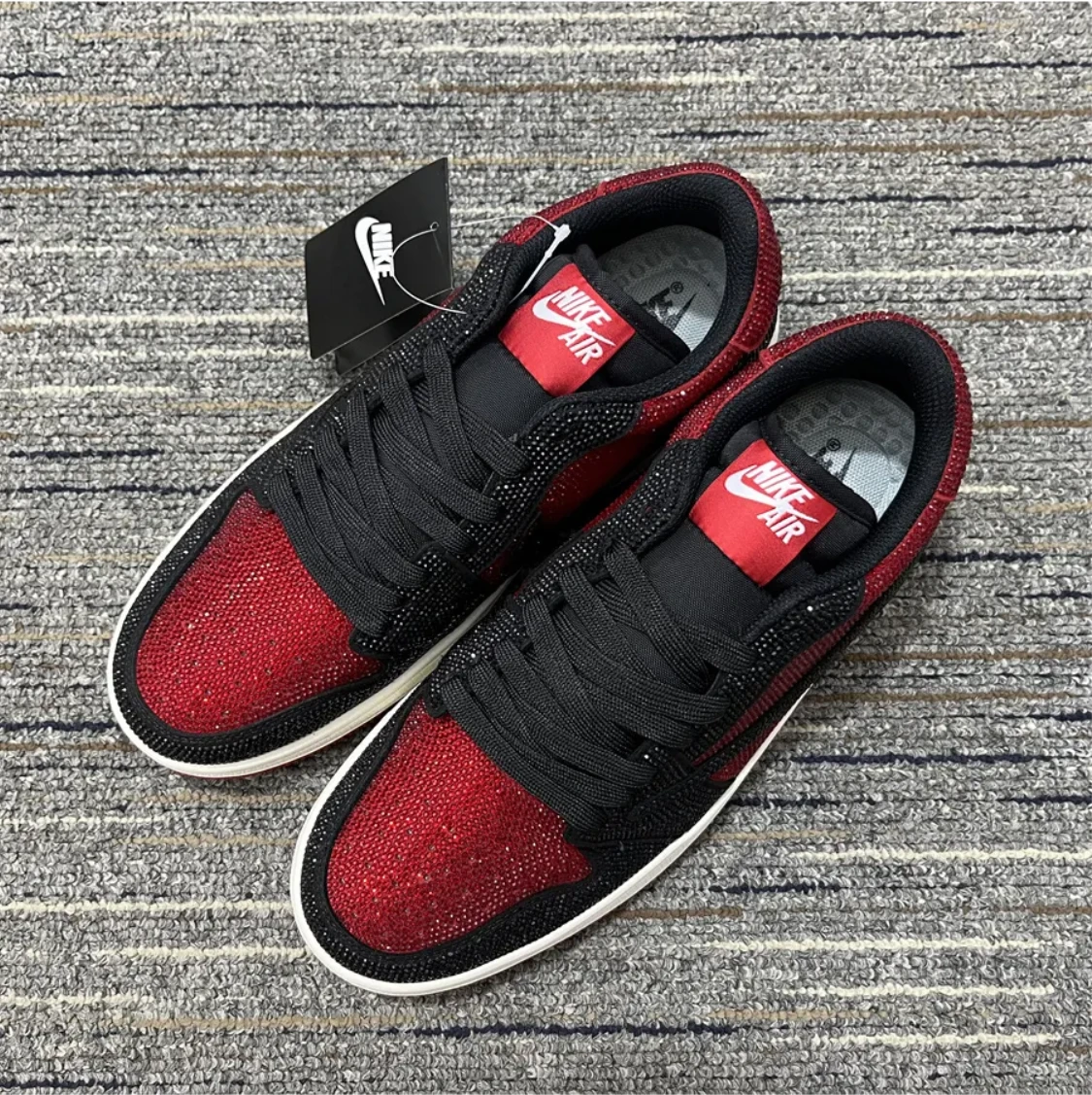 Air Jordan 1 Low Bred Crystal Sneakers by Air Jordan