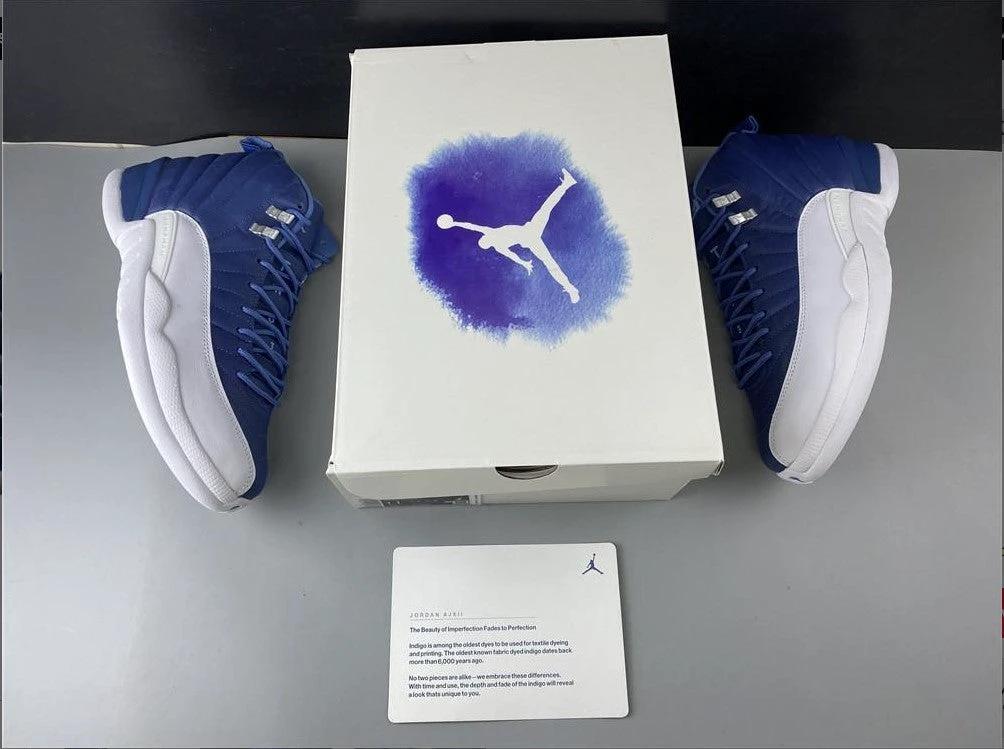 Air Jordan 12 Retro Stone Blue Shoes Sneakers by Air Jordan