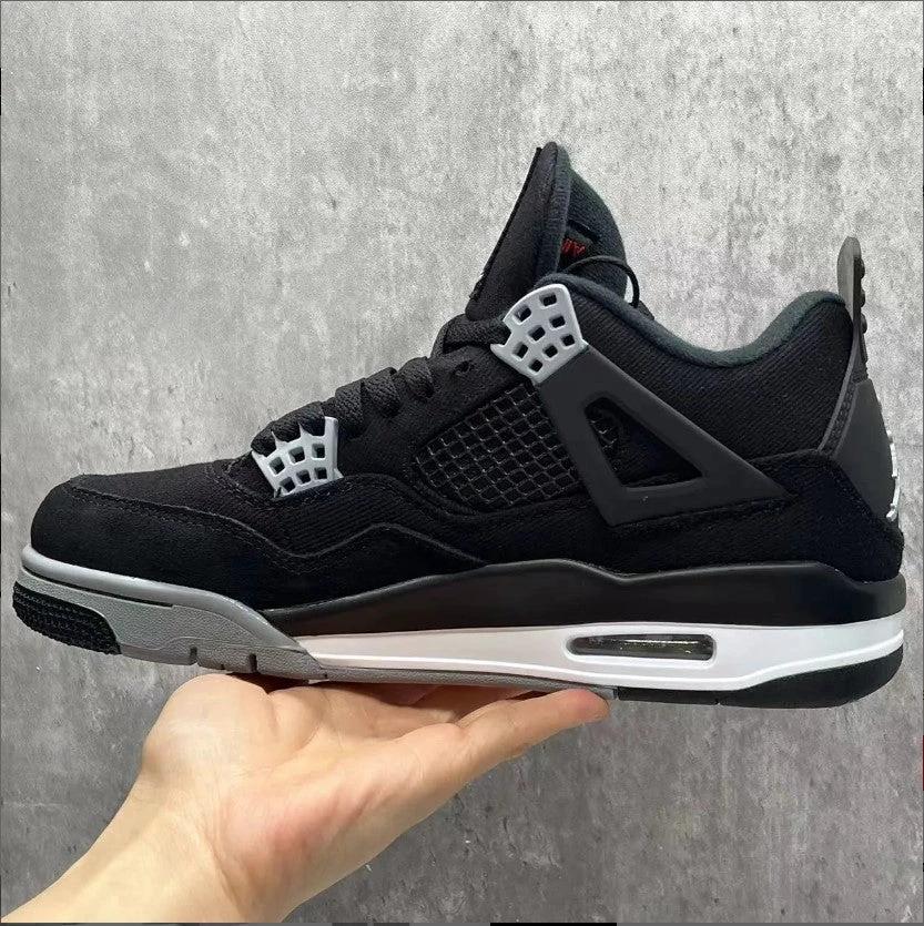 Air Jordan 4 Retro Black Canvas Shoes Sneakers by Air Jordan