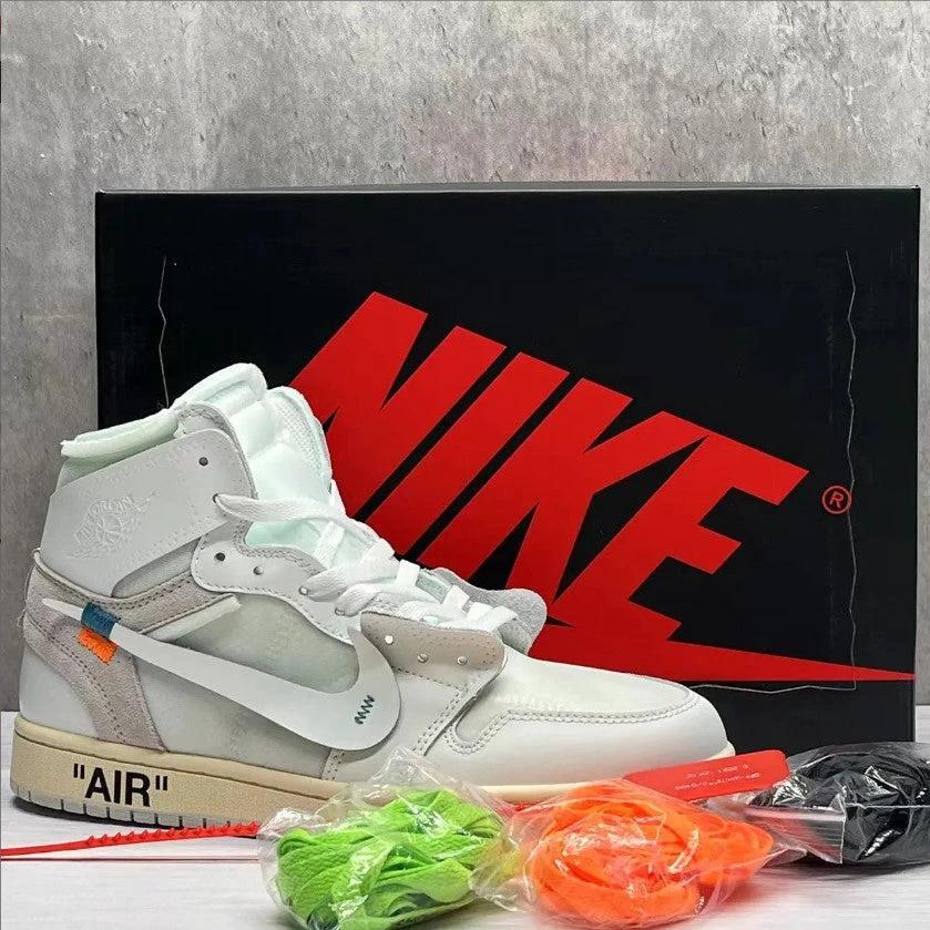OFF-WHITE x Air Jordan 1 High White Shoes Sneakers by Air Jordan
