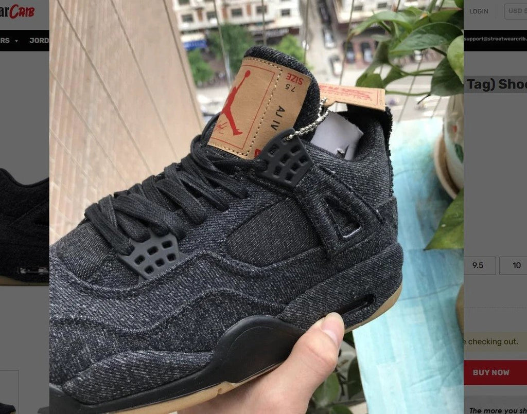Air Jordan 4 Retro Levi’s Black (Levi’s Tag) Shoes Sneakers by Air Jordan