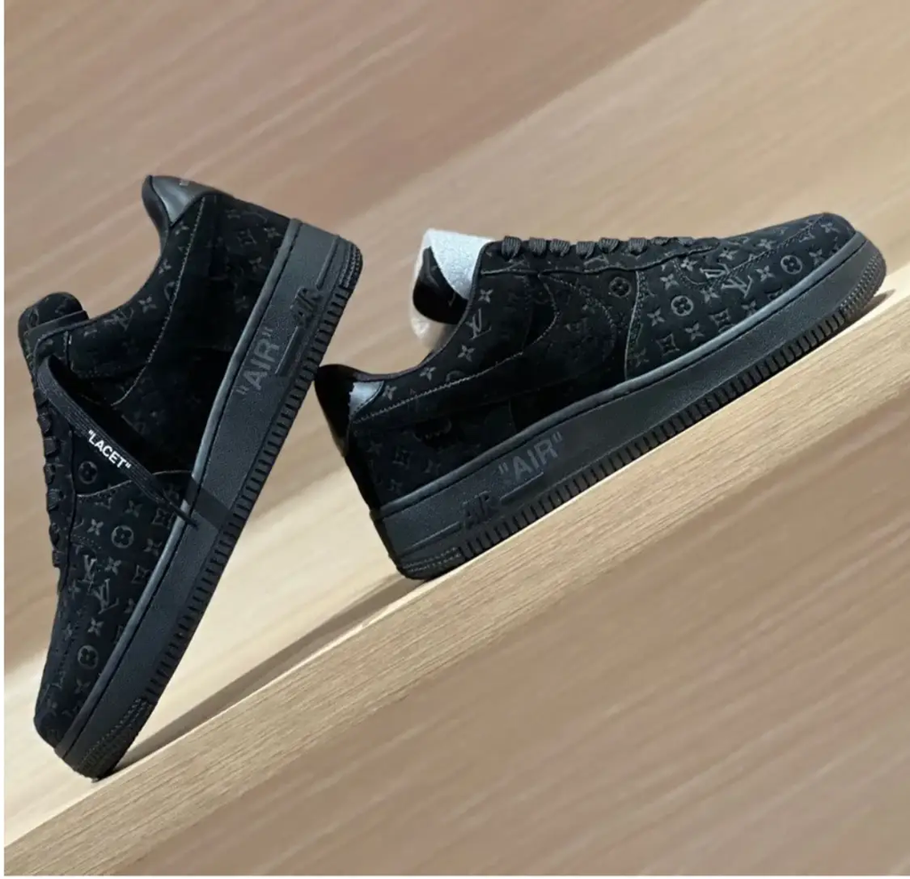 LV x Air Force 1 Virgil Abloh Black Shoes Sneakers by Air Jordan