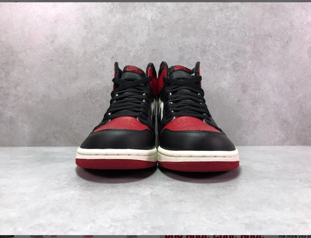 Air Jordan1 Retro High Bred Toe Shoes Sneakers by Air Jordan