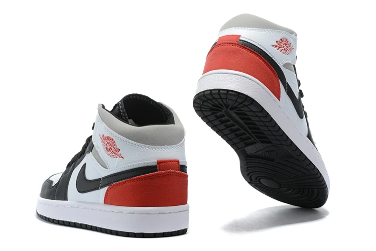 Air Jordan 1 Mid Red Grey Black Toe by Air Jordan