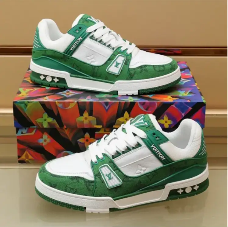LV Trainer Denim Monogram Green Shoes Sneakers by Air Jordan
