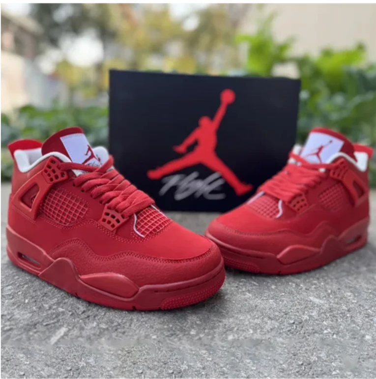 Air Jordan 4 Triple Red Shoes Sneakers by Air Jordan