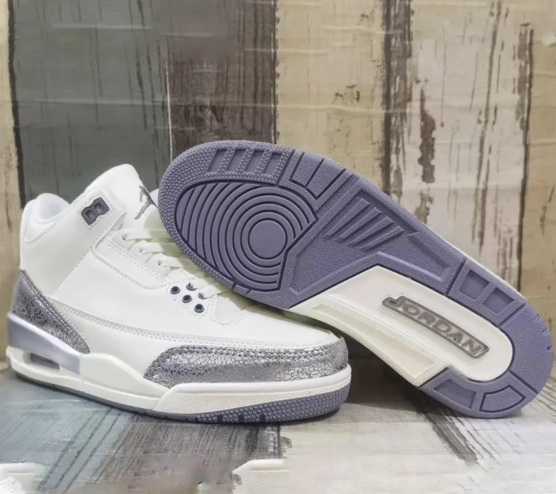 Air Jordan 3 SailMetallic Silver Shoes Sneakers by Air Jordan