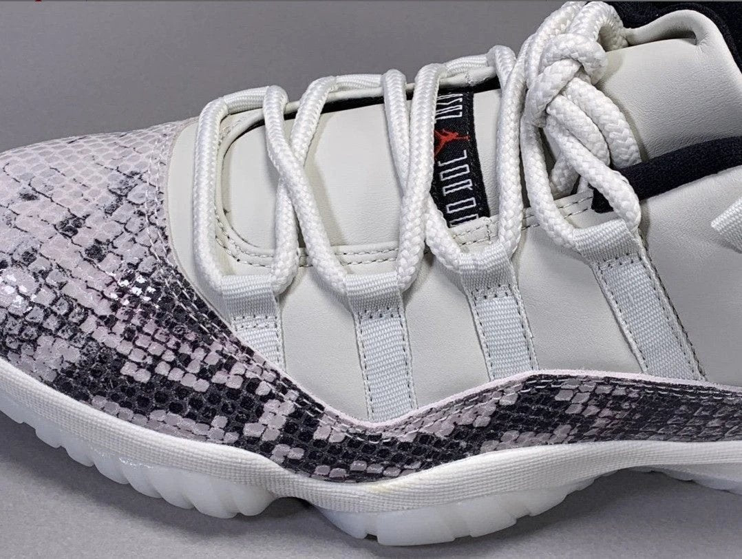 Air Jordan 11 Low Snake Light Bone Shoes Sneakers by Air Jordan