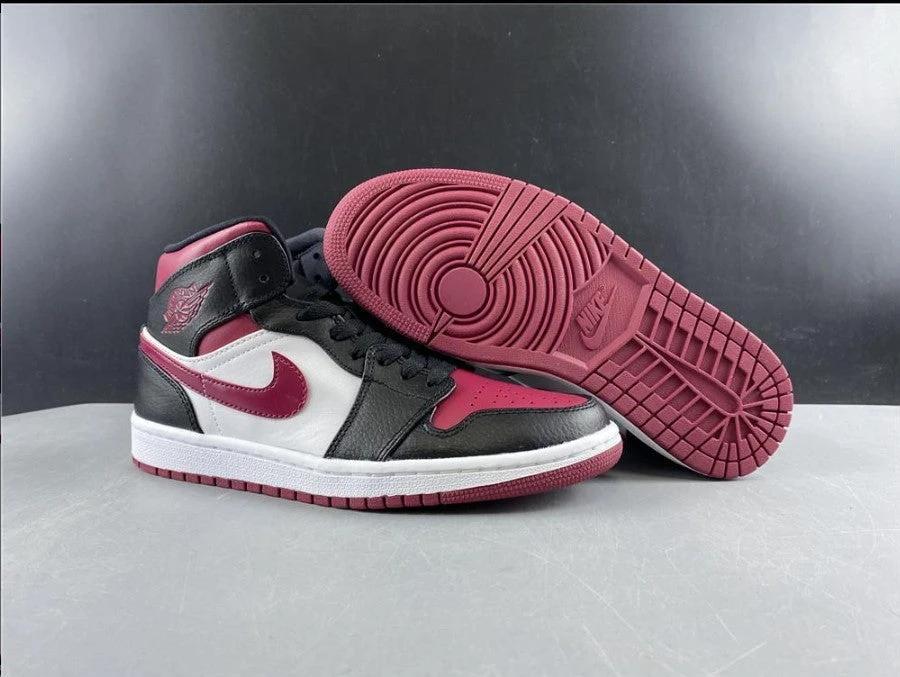 Air Jordan 1 Mid Bred Toe Shoes Sneakers by Air Jordan