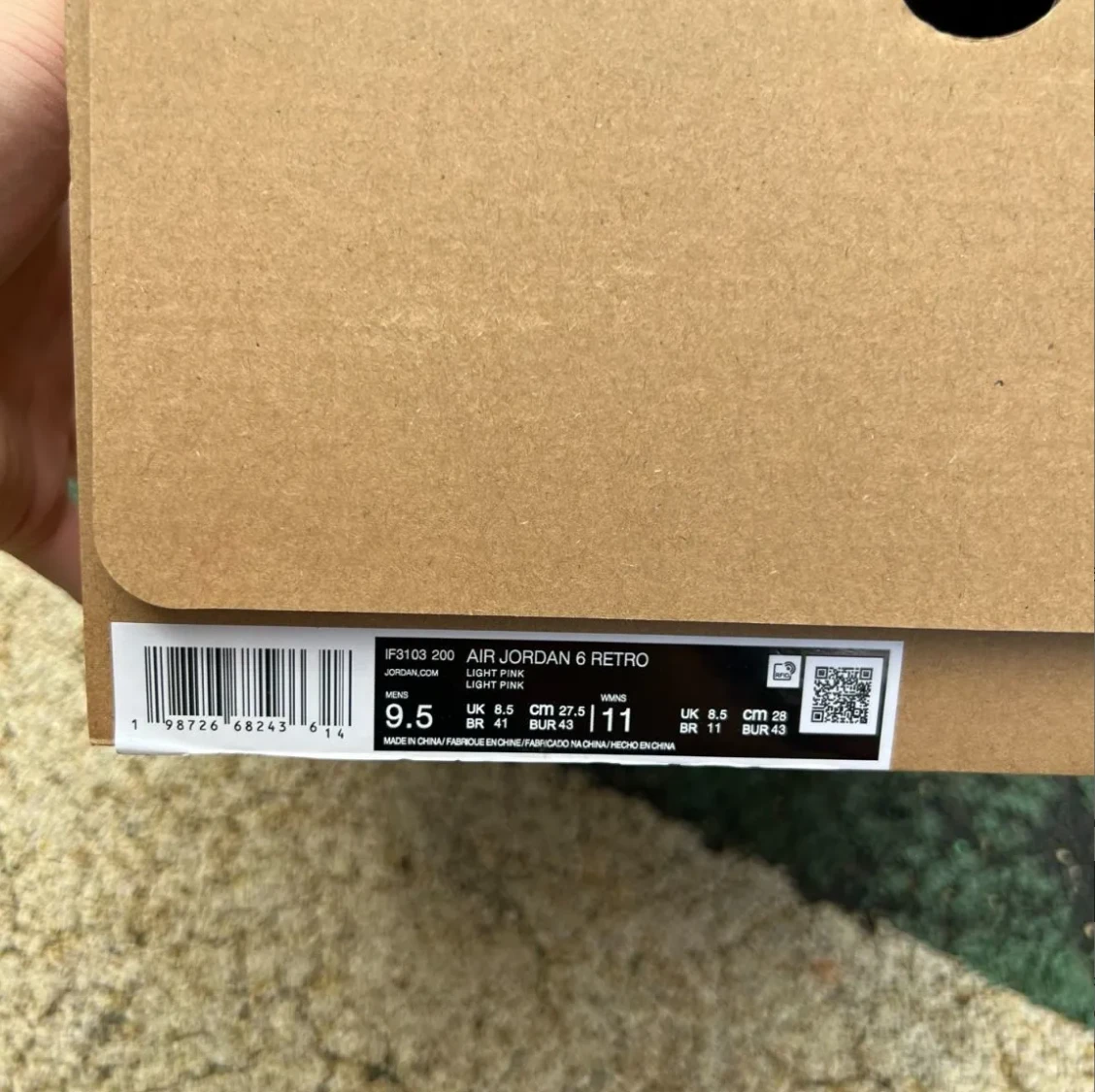 A Ma Maniere x Air Jordan 6 SP Black Smokey Mauve Shoes Sneaker by Air Jordan