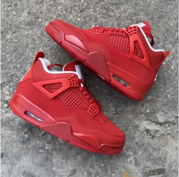 Air Jordan 4 Triple Red Shoes Sneakers by Air Jordan