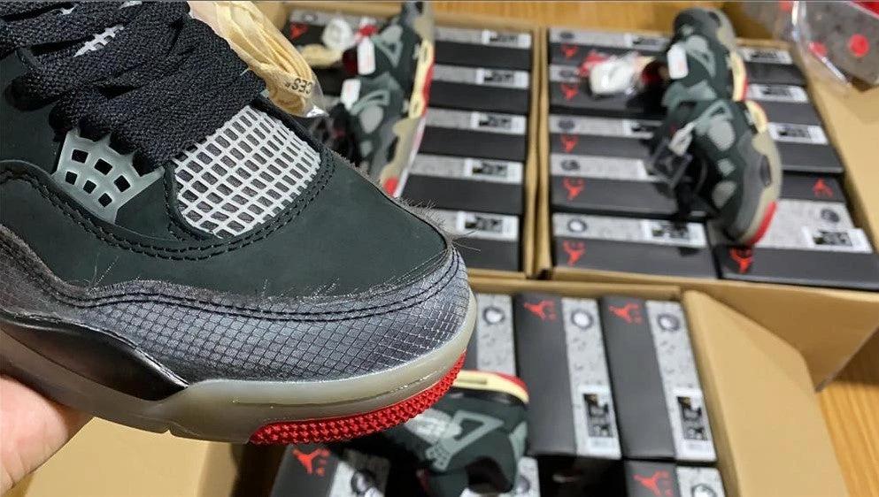 OFF-WHITE x Air Jordan 4 Bred Shoes Sneakers by Air Jordan