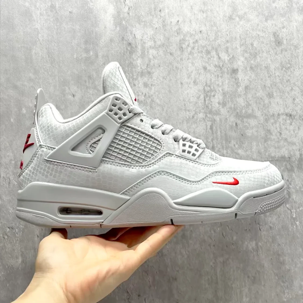 Nigel Sylvester x Air Jordan 4 White Grey Mamba Shoes Sneakers by Air Jordan