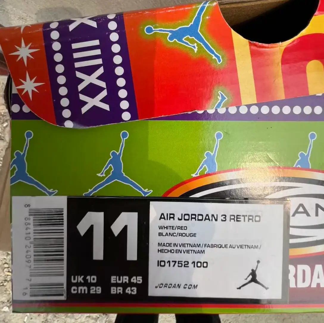 Air Jordan 3 Retro El Vuelo Black Sample Shoes Sneakers by Air Jordan