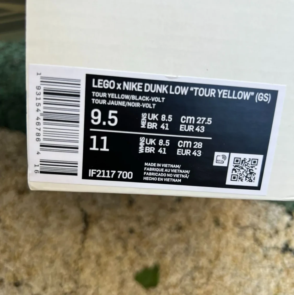 Dunk Low x LEGO Tour Yellow Shoes Sneakers by Air Jordan