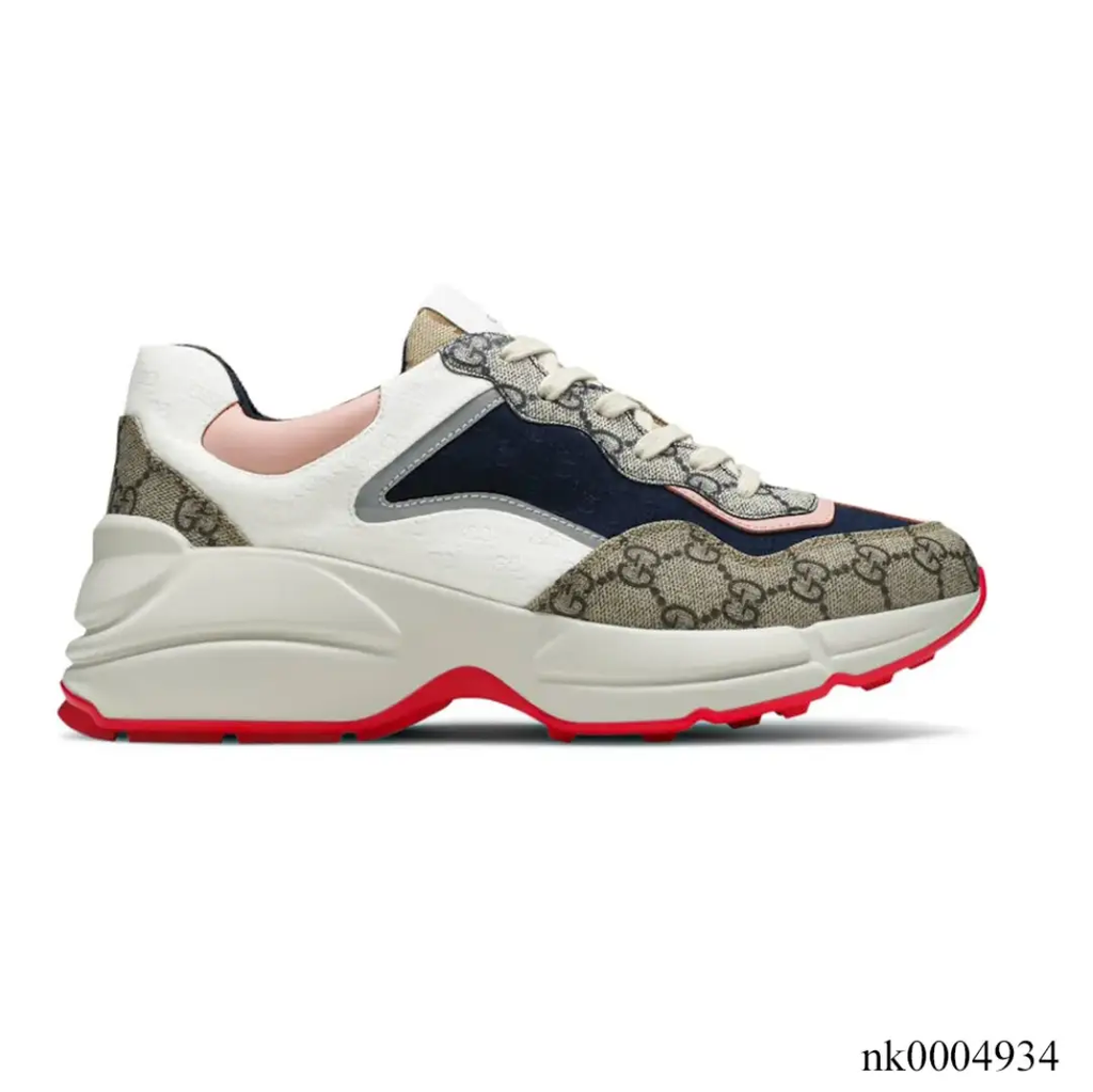 GG Rhyton Canvas Beige White Pink Shoes Sneakers by Air Jordan
