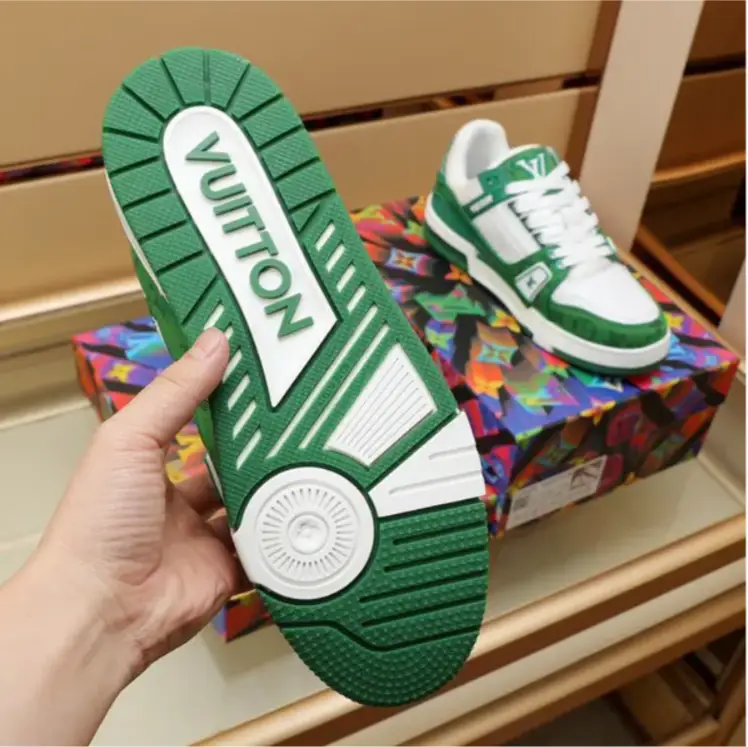 LV Trainer Denim Monogram Green Shoes Sneakers by Air Jordan