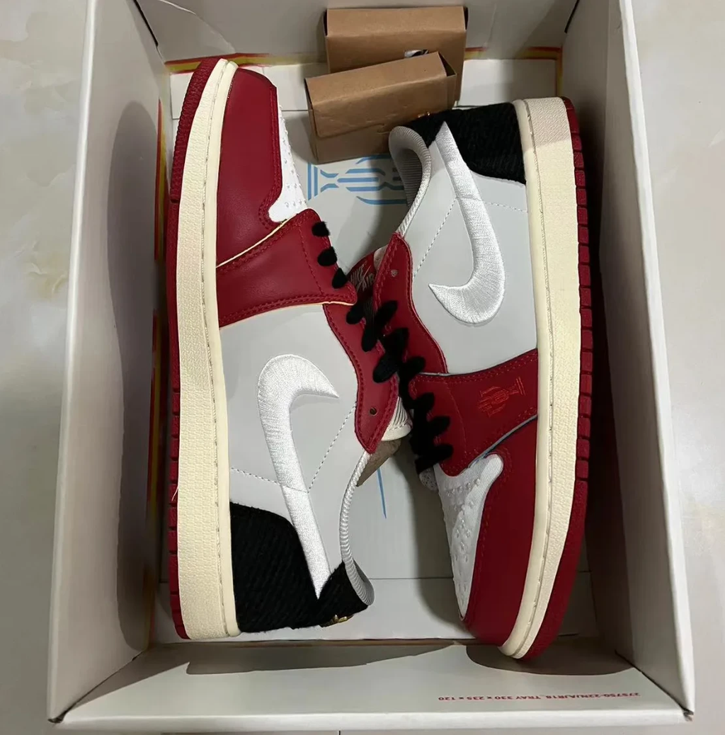 Trophy Room x Air Jordan 1 Low OG (White Swoosh) Shoes Sneakers by Air Jordan