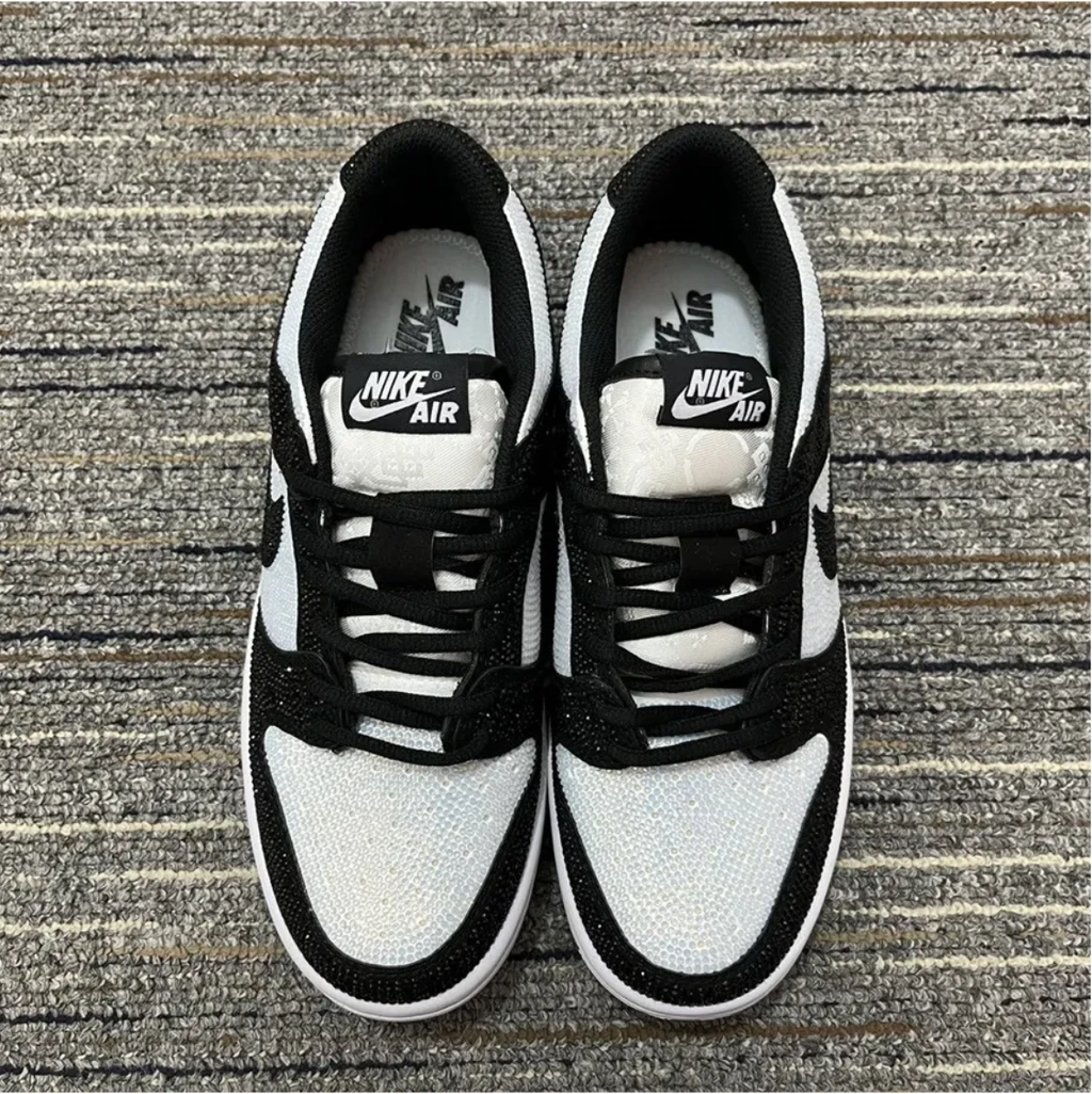 Air Jordan 1 Low Black White Crystal Shoes Sneakers by Air Jordan