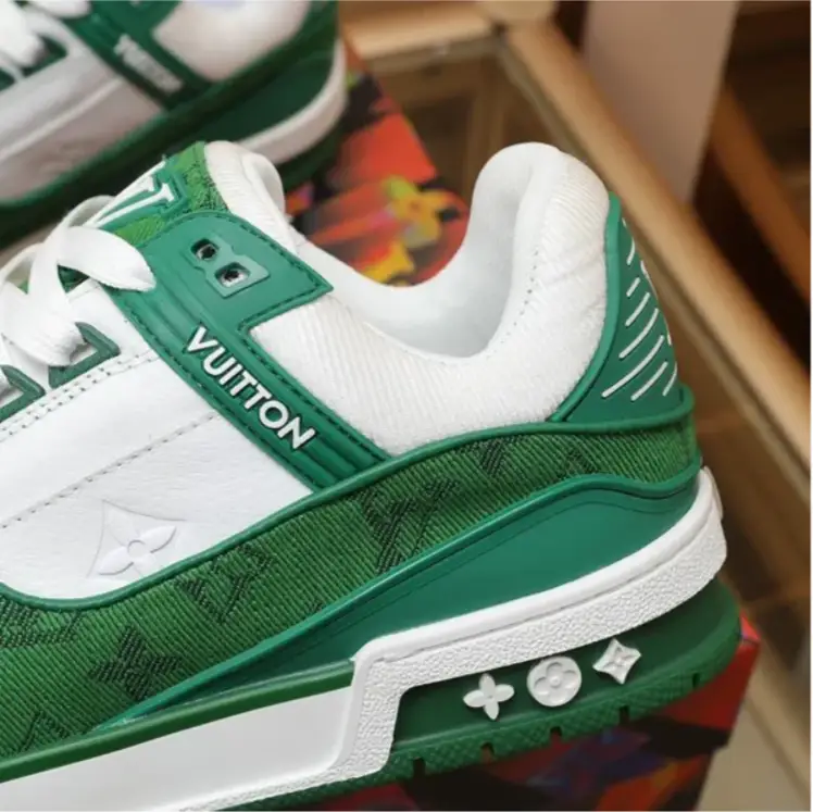 LV Trainer Denim Monogram Green Shoes Sneakers by Air Jordan