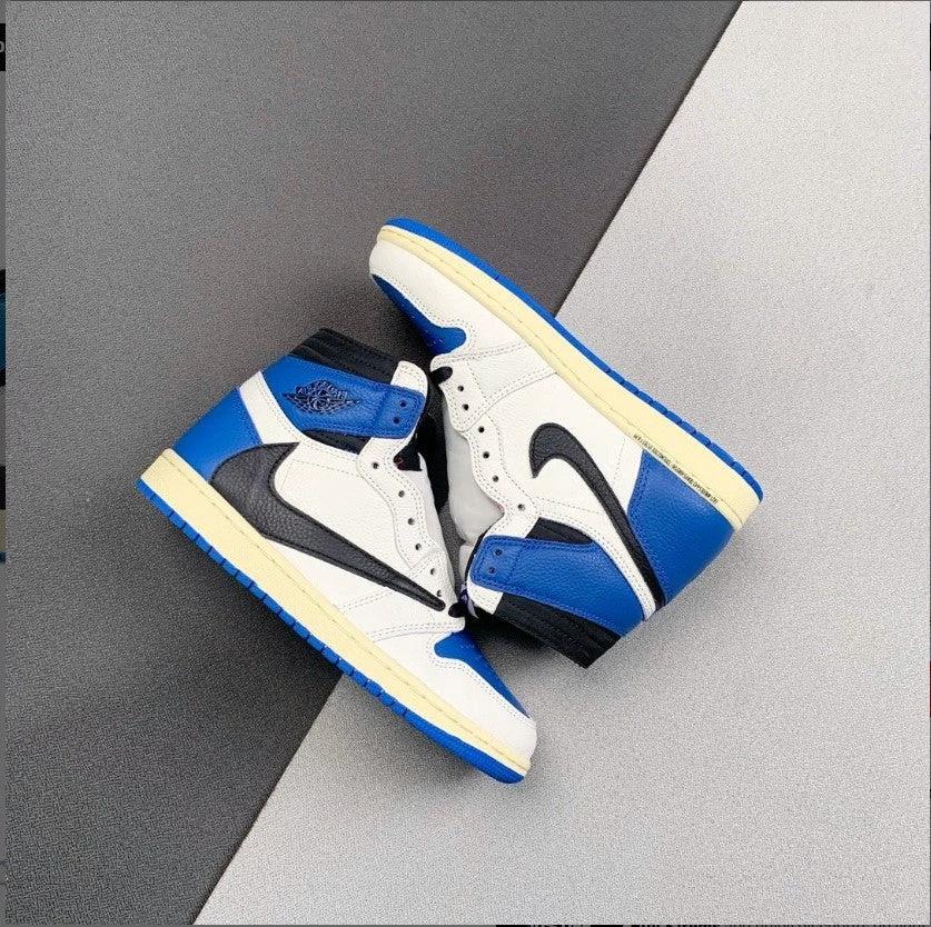Travis Scott x Fragment x AJ 1 High “Military Blue” Shoes Sneakers by Air Jordan