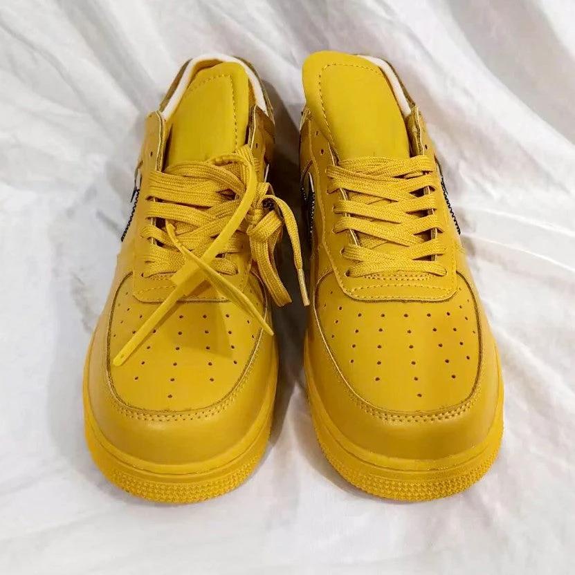 Off-White x Air Force 1 Low University Gold Lemonade Shoes Sneakers by Air Jordan