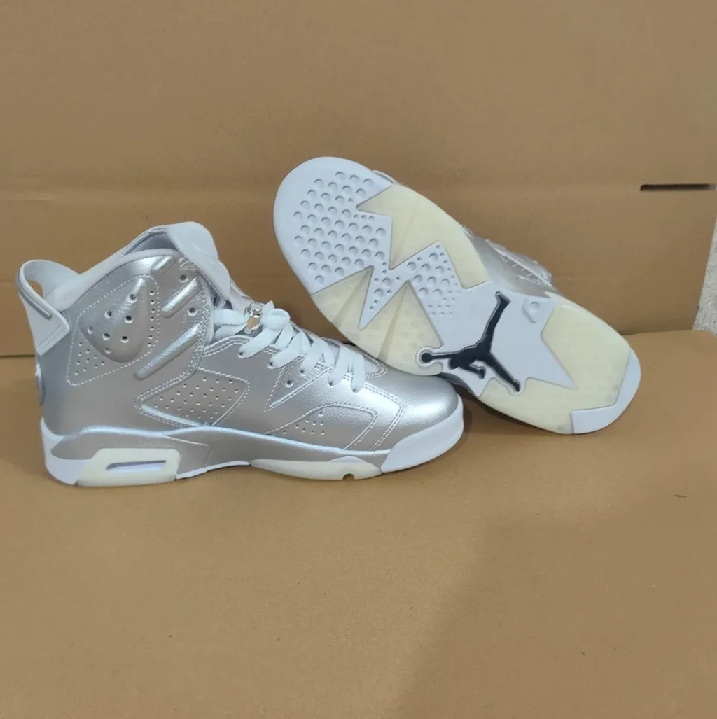 PSG x Air Jordan 6 Metallic Silver Shoes Sneaker by Air Jordan