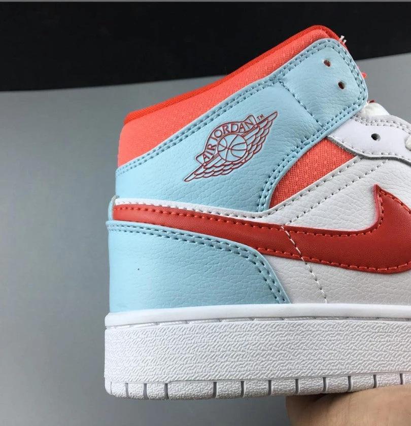 Air Jordan 1 Mid White Topaz Mist (GS) Shoes Sneakers by Air Jordan
