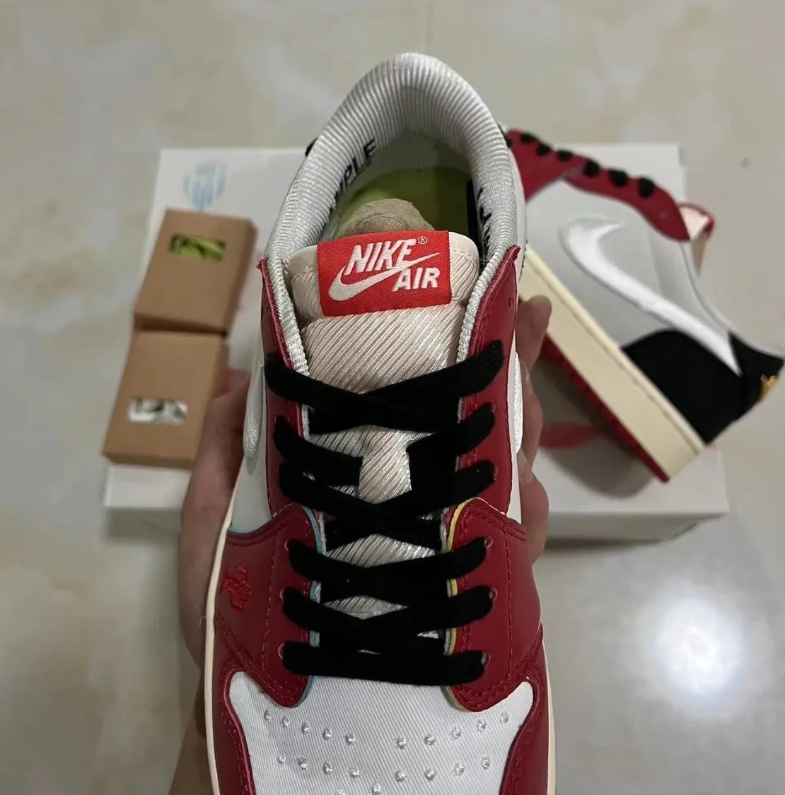 Trophy Room x Air Jordan 1 Low OG (White Swoosh) Shoes Sneakers by Air Jordan