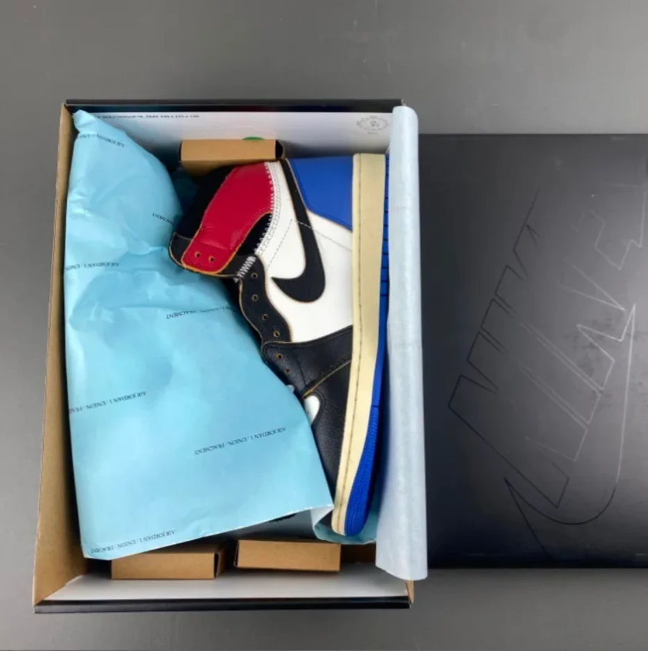 Fragment x Union LA x Air Jordan 1 High OG Varsity Red Shoes Sneakers by Air Jordan