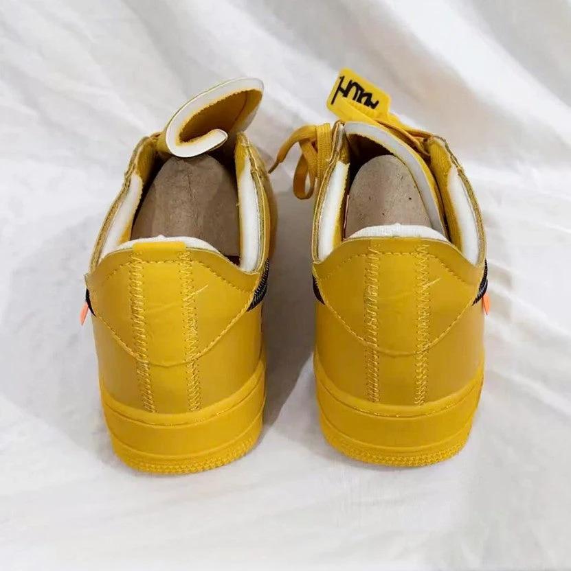 Off-White x Air Force 1 Low University Gold Lemonade Shoes Sneakers by Air Jordan