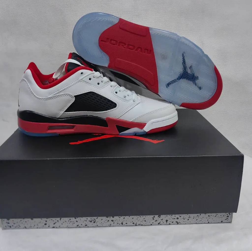 Air Jordan 5 Retro Low Fire Red Shoes Sneakers by Air Jordan