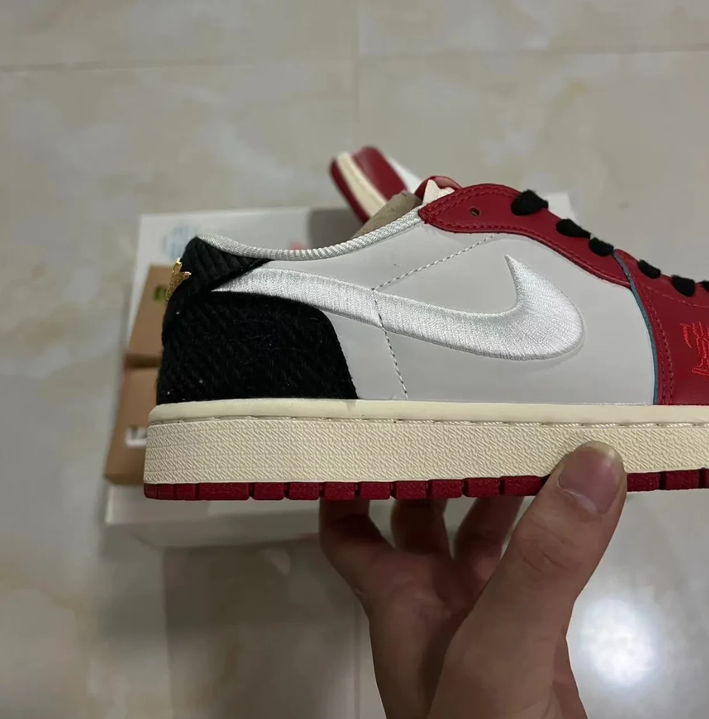 Trophy Room x Air Jordan 1 Low OG (White Swoosh) Shoes Sneakers by Air Jordan