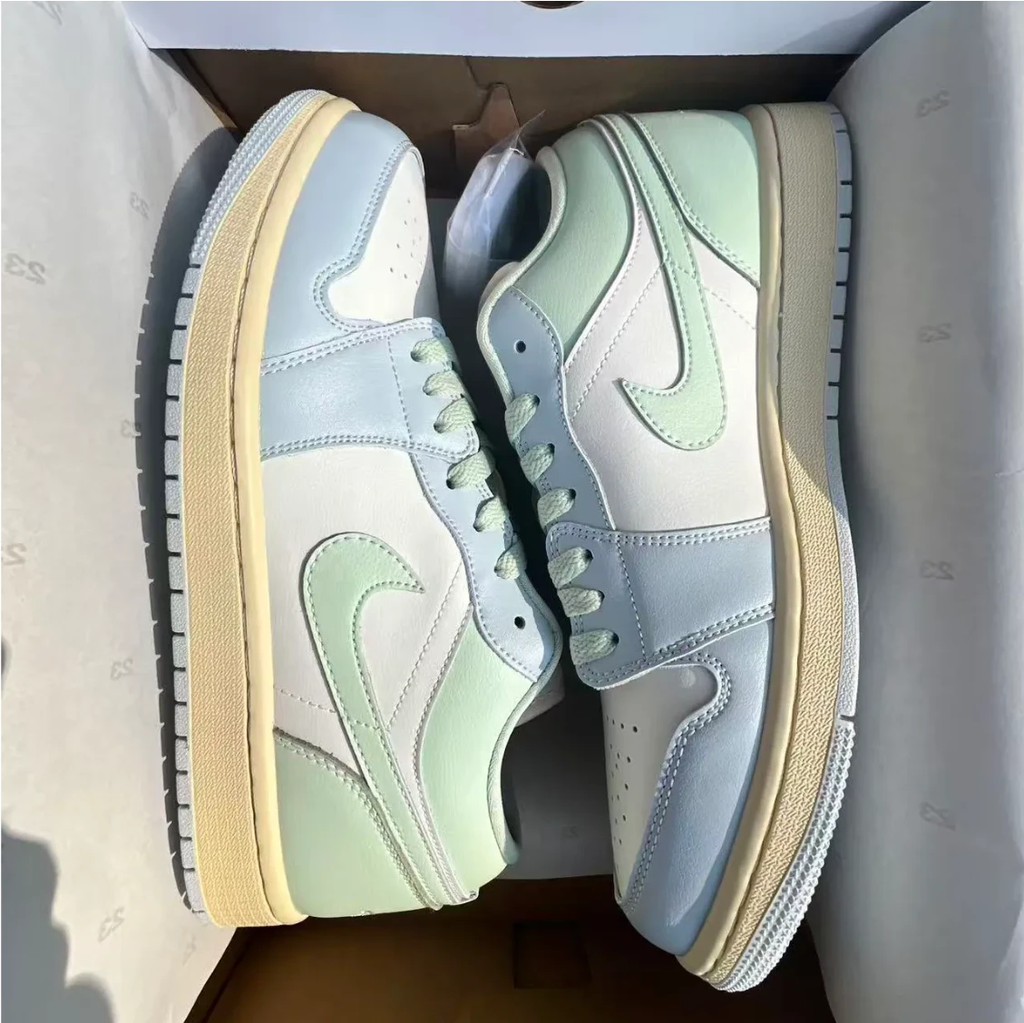 Air Jordan 1 Low Sail Aura Shoes Sneakers by Air Jordan