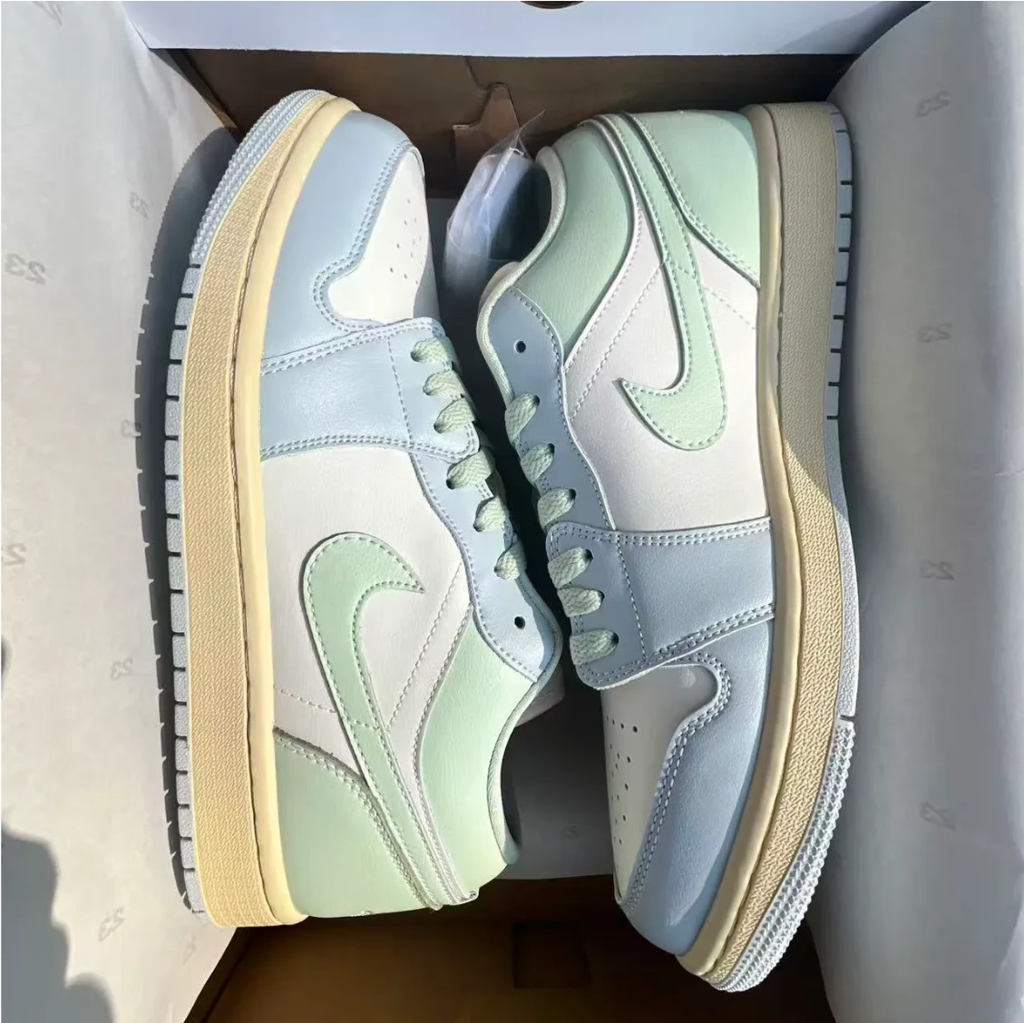 Air Jordan 1 Low Sail Aura Shoes Sneakers by Air Jordan