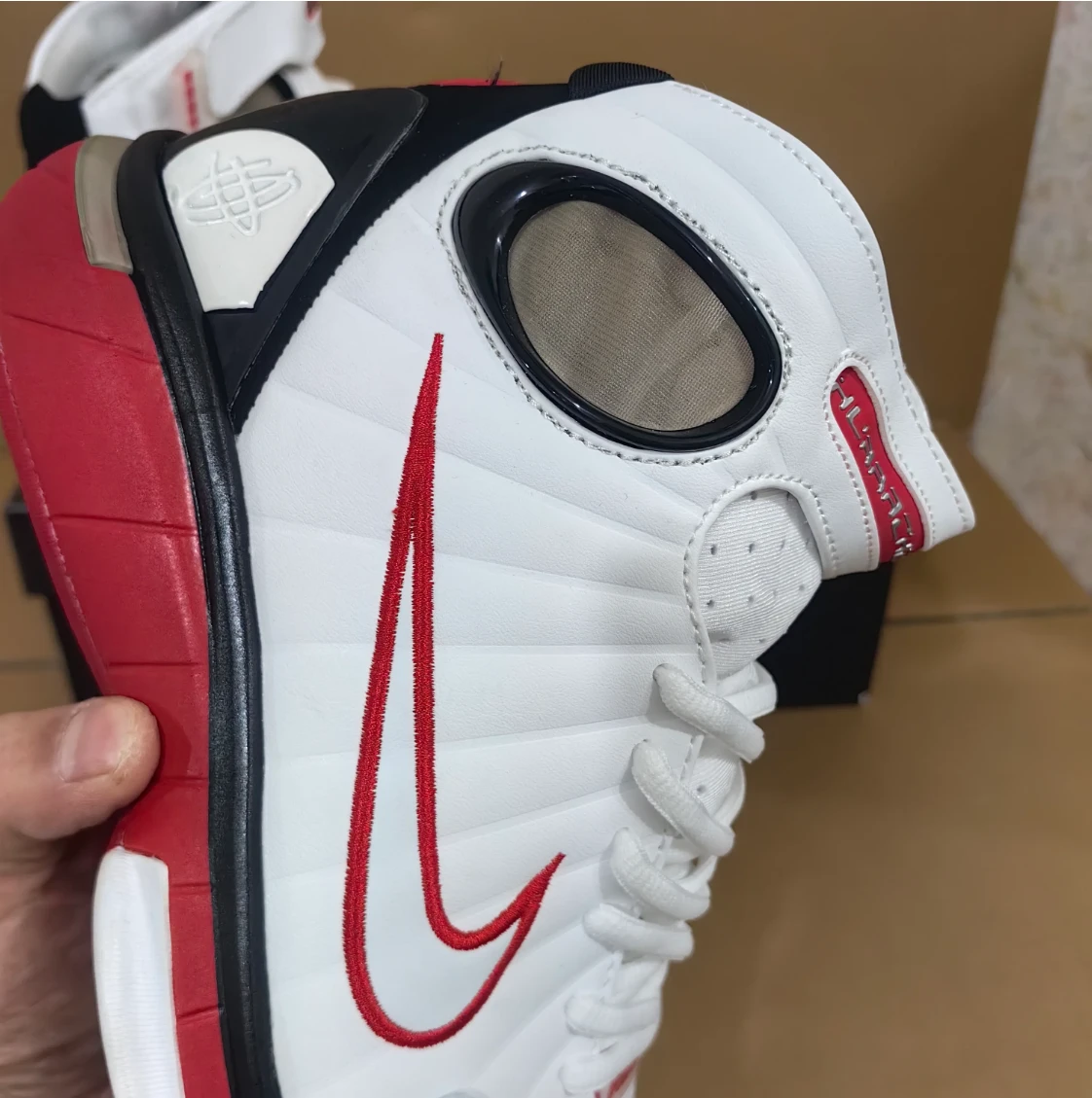 Air Zoom Huarache 2K4 White Varsity Red Shoes Sneakers by Air Jordan