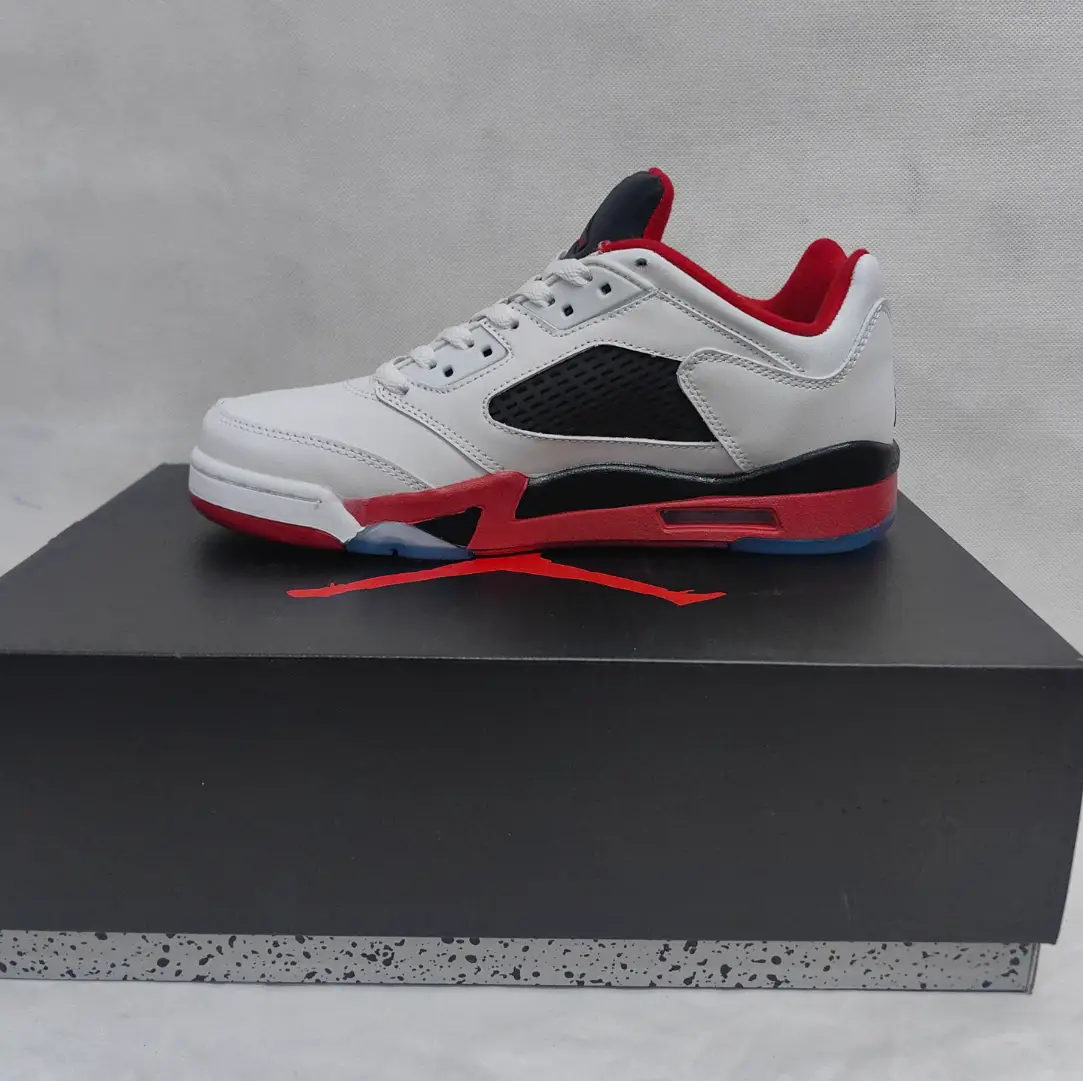 Air Jordan 5 Retro Low Fire Red Shoes Sneakers by Air Jordan