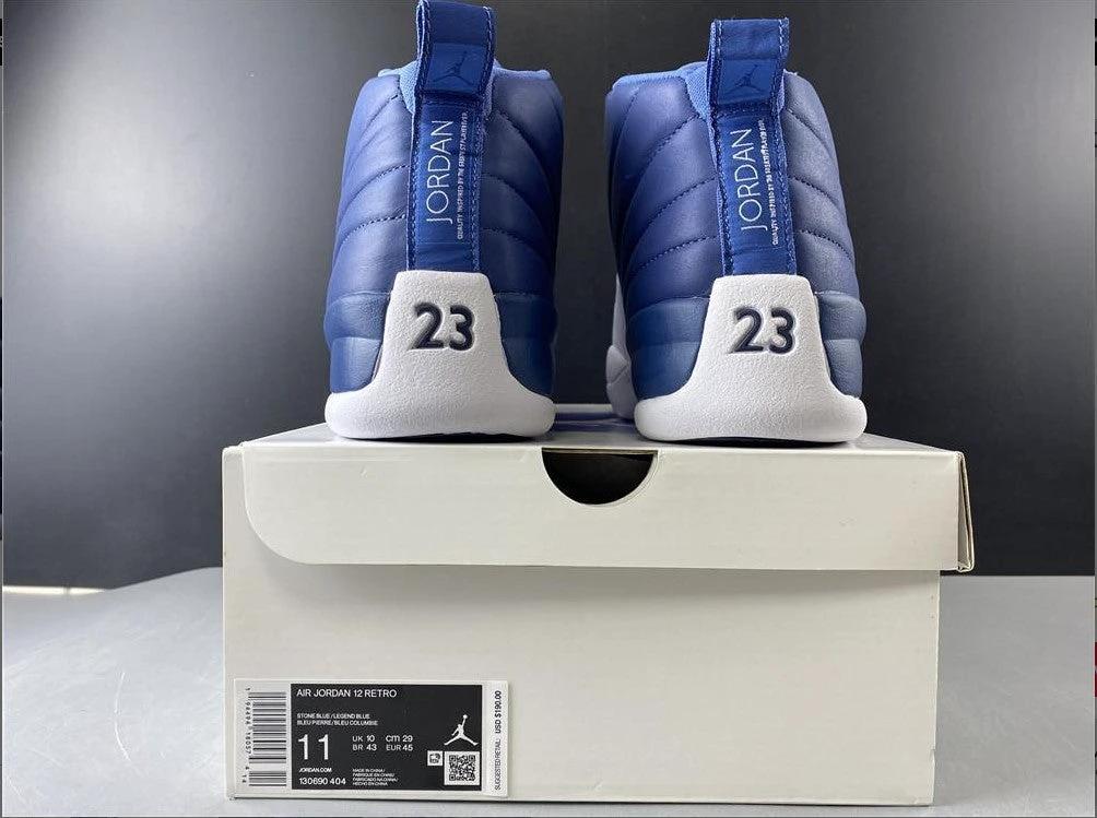 Air Jordan 12 Retro Stone Blue Shoes Sneakers by Air Jordan