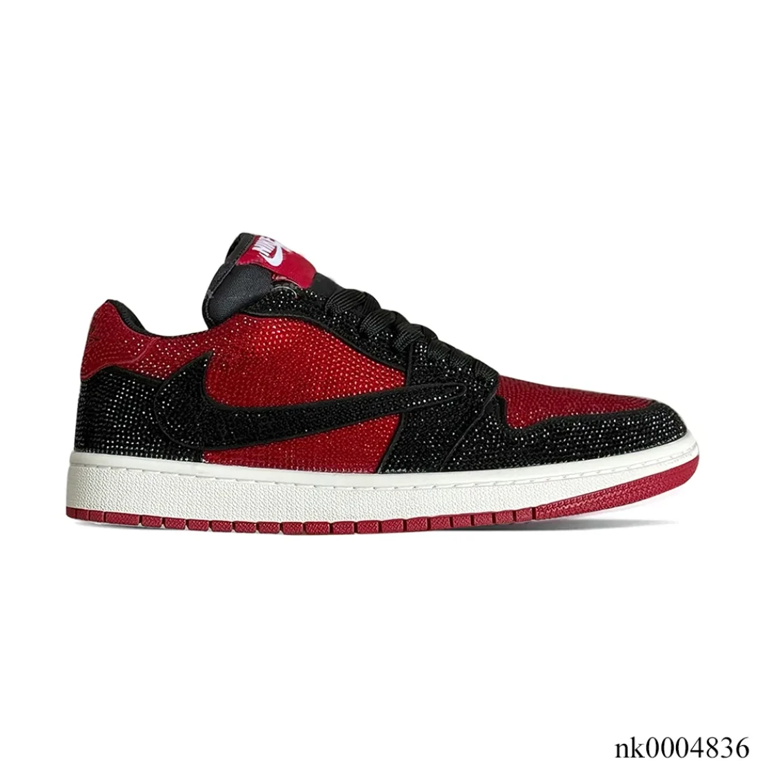 Air Jordan 1 Low Bred Crystal Sneakers by Air Jordan
