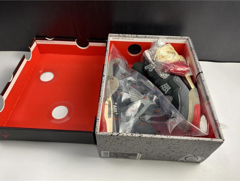 OFF-WHITE x Air Jordan 4 Bred Shoes Sneakers by Air Jordan