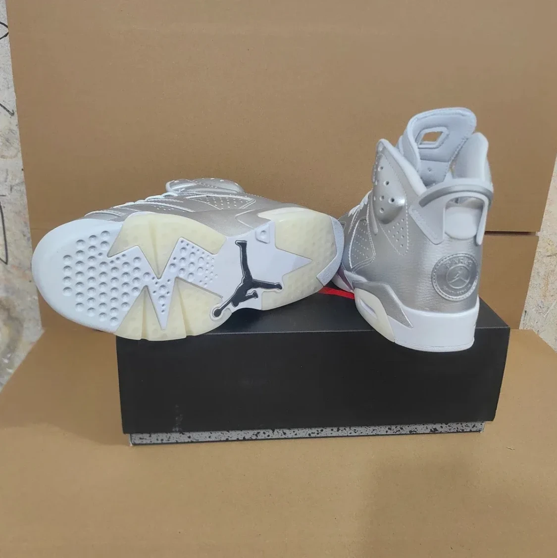 PSG x Air Jordan 6 Metallic Silver Shoes Sneaker by Air Jordan