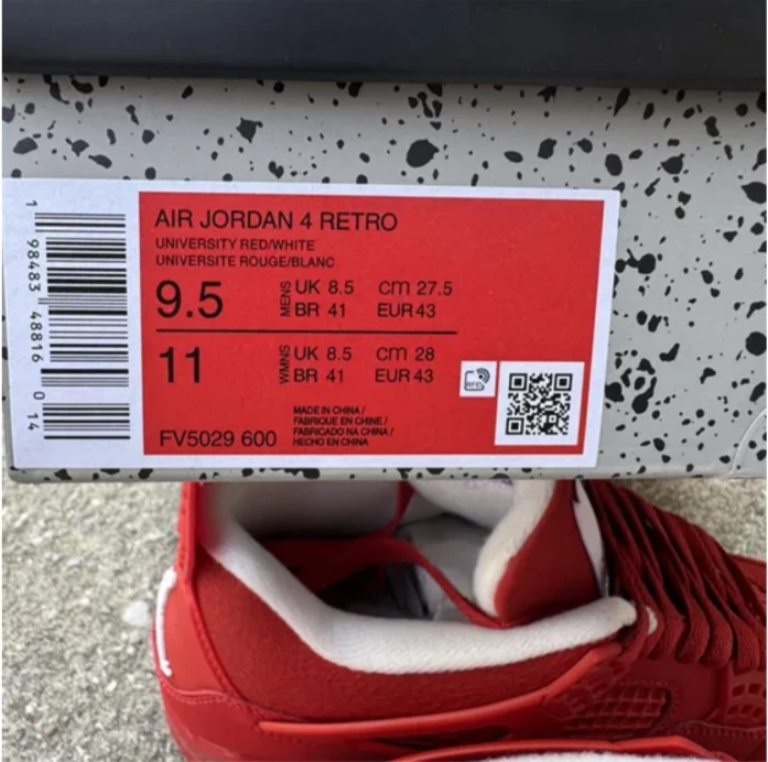 Air Jordan 4 Triple Red Shoes Sneakers by Air Jordan