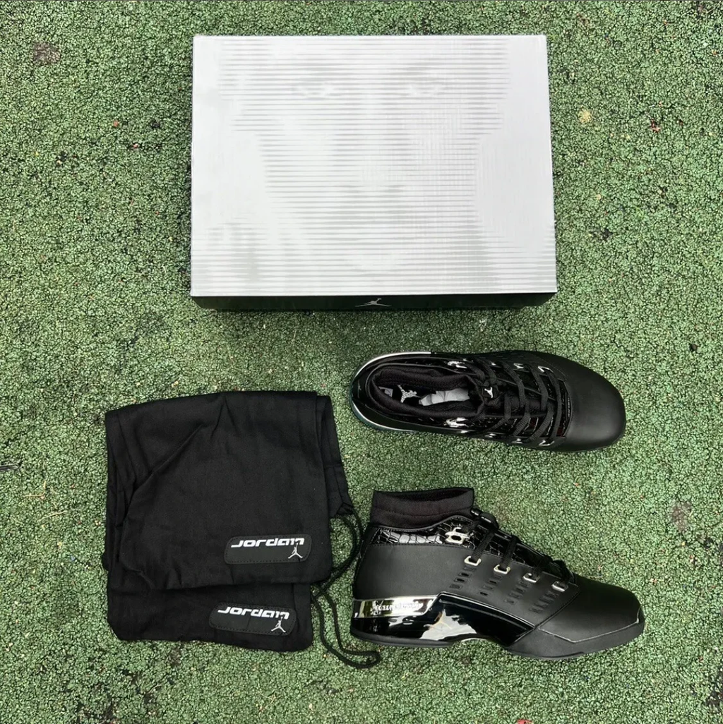 Air Jordan 17 Low Black Patent Shoes Sneakers by Air Jordan
