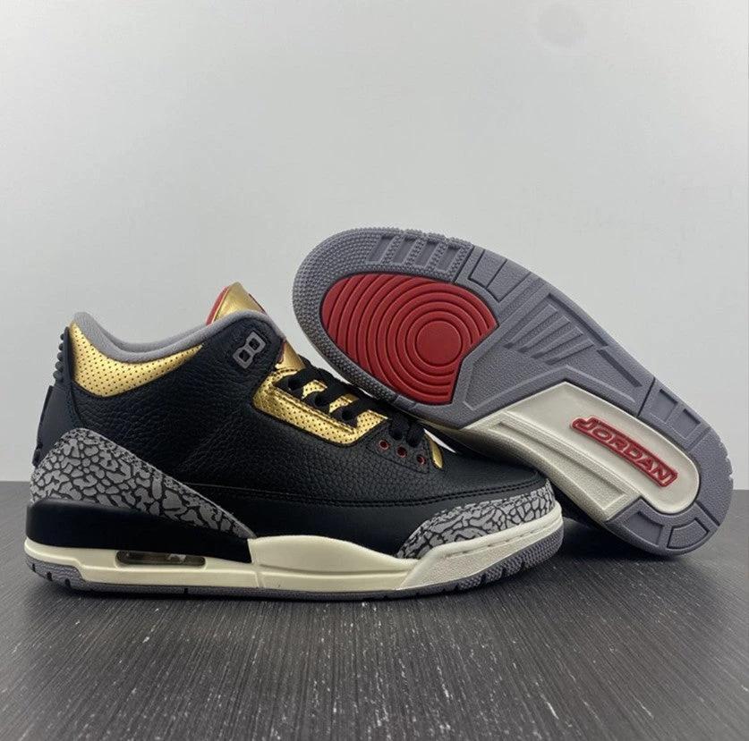 Air Jordan 3 Black Gold Shoes Sneakers by Air Jordan