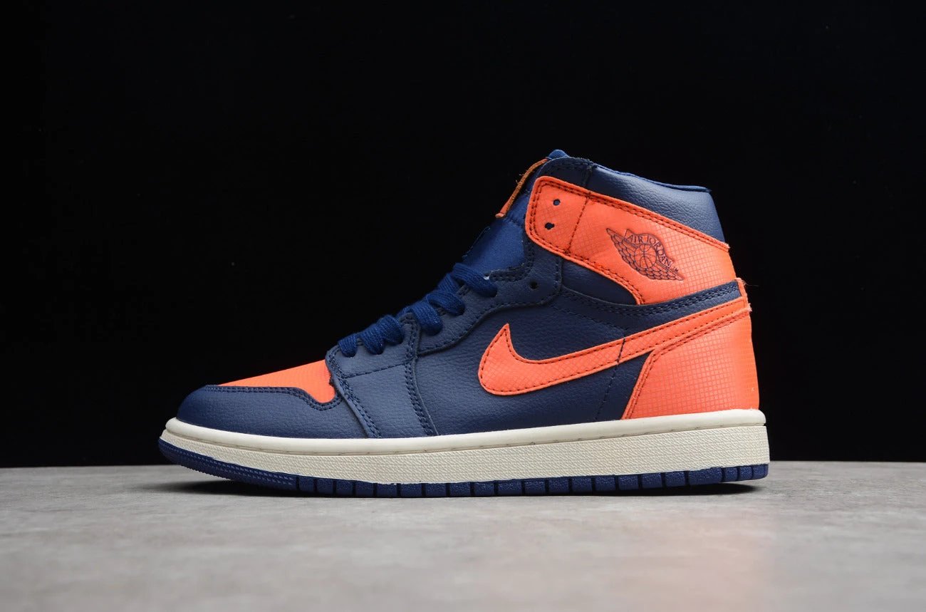 Air Jordan 1 Mid Blue Avoid Turf Orange Sail by Air Jordan