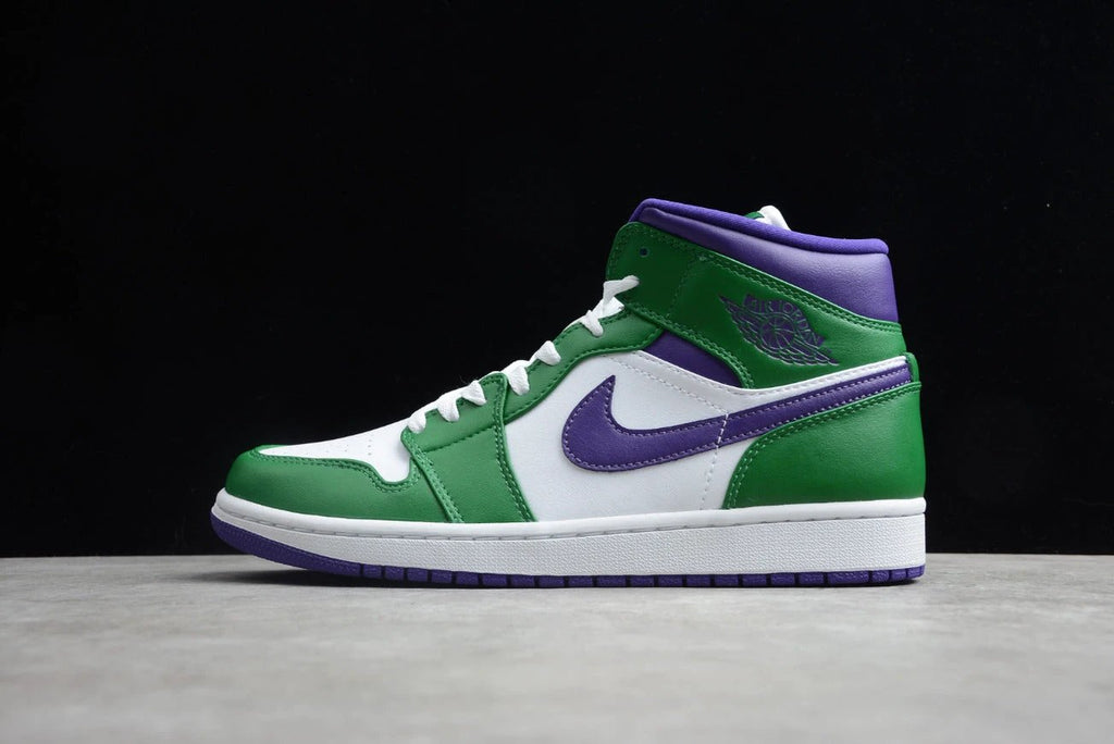 Air Jordan 1 Mid White Green Purple by Air Jordan