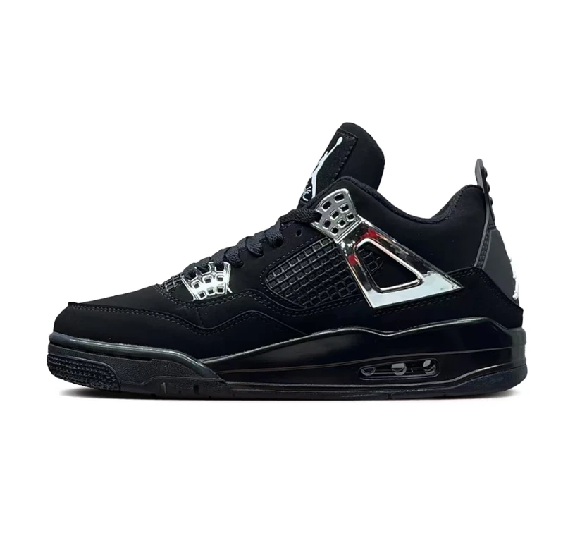 Air Jordan 4 Black Chrome Shoes Sneakers by Air Jordan