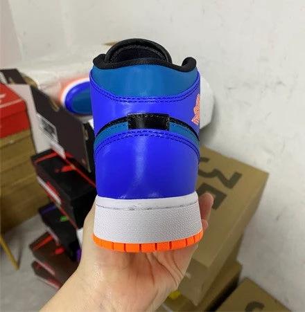 Air Jordan 1 Mid GS Blue Orange Black by Air Jordan