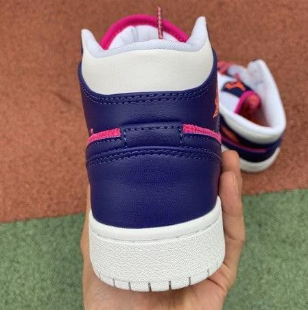 Air Jordan 1 Mid GS Peach Flannel Stitching Middle by Air Jordan
